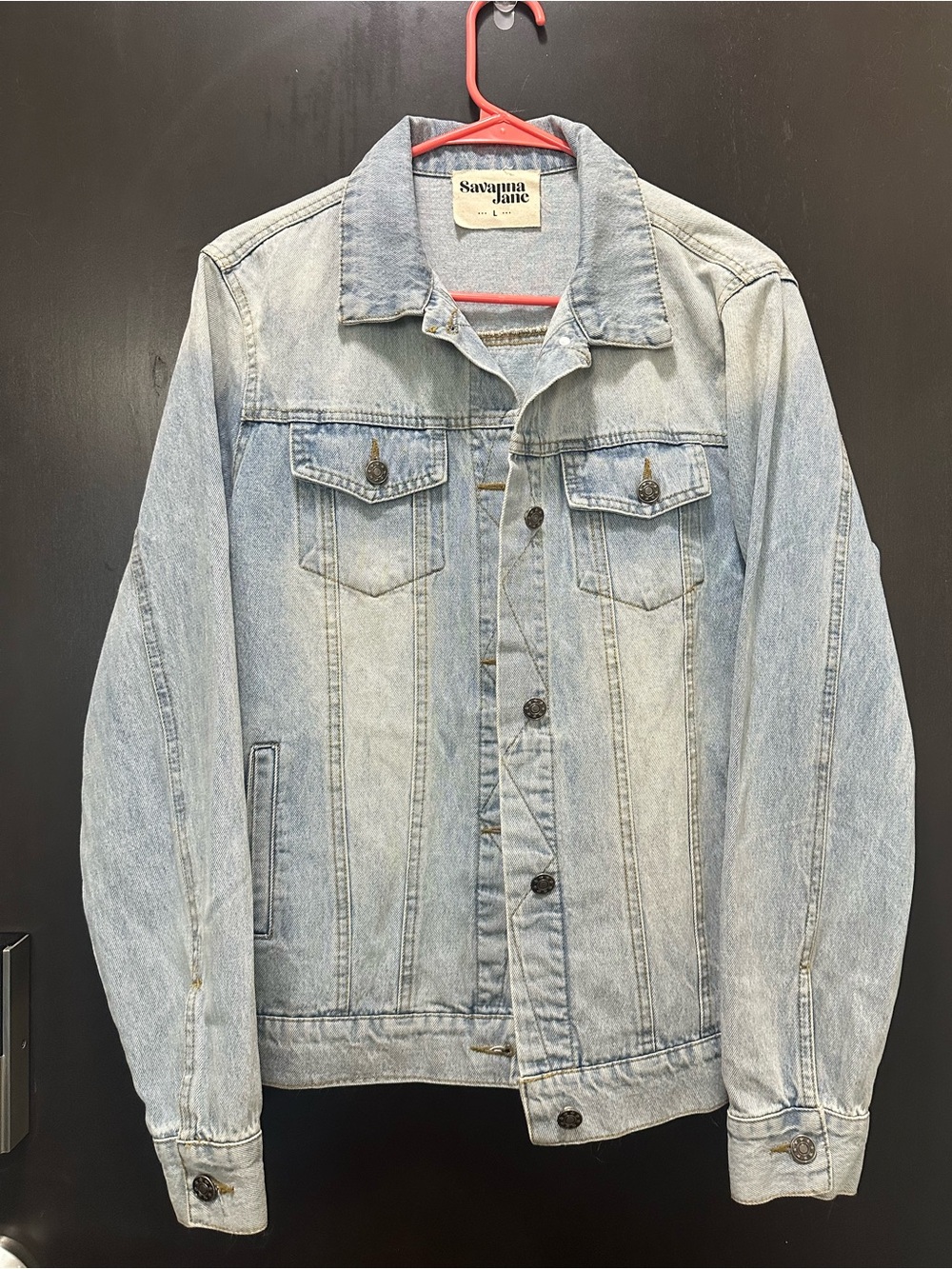 NEVER WORN Savanna Jane Light Blue Denim Jacket with design